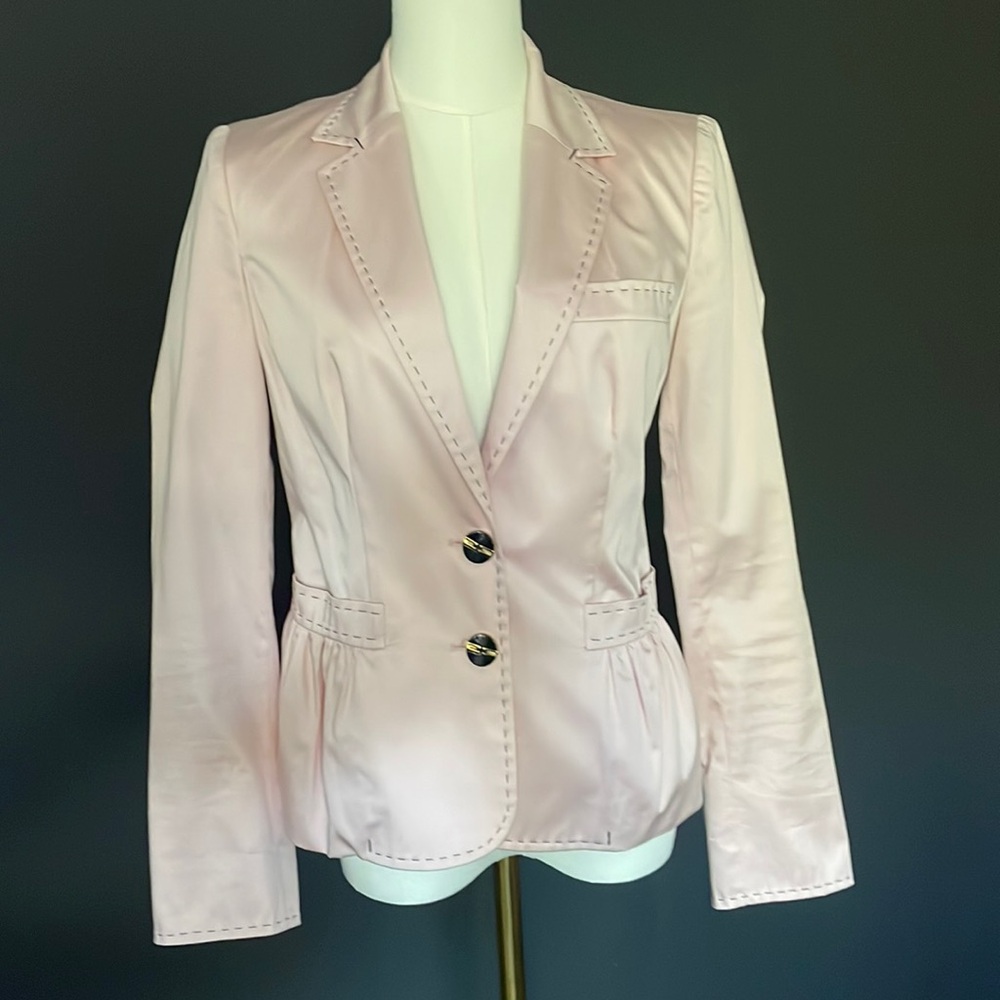 LUISA SPAGNOLI pink coton jacket with black details size 42